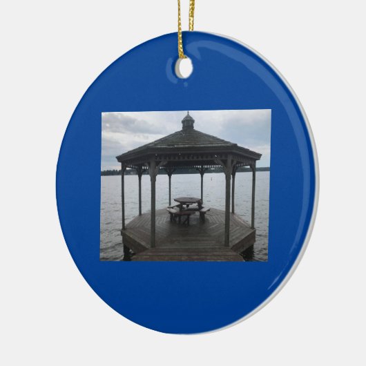 "GAZEBO IN the LAKE" CERAMIC ORNAMENT (Links)