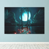 Gazebo (Night) Canvas Afdruk (Insitu (Houten vloer))