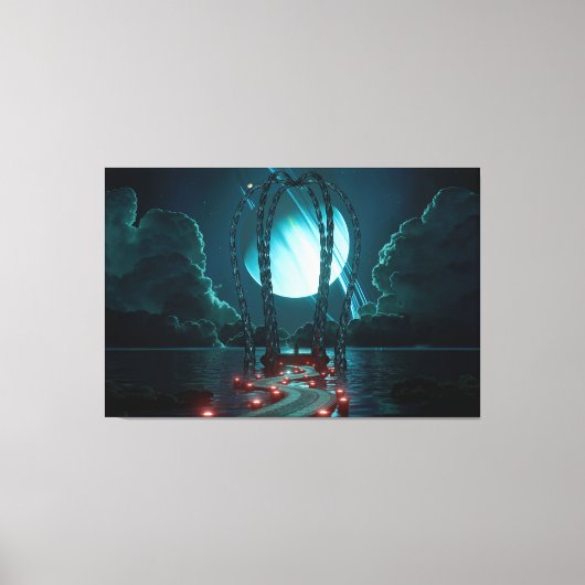 Gazebo (Night) Canvas Afdruk (Voorkant)