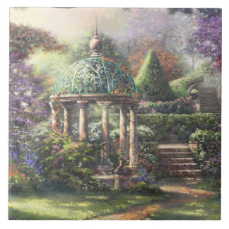 Gazebo Omringd door Flowers Tegeltje