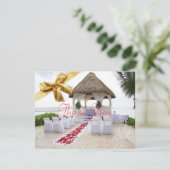 Gazebo op het strand bruiloft Hartelijk dank2 Bedankkaart (Staand voorkant)