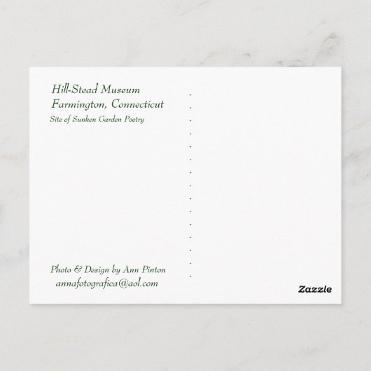 Gazebo op Hill-Stead Briefkaart (Achterkant)