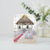 Gazebo over de uitnodiging tot het huwelijk op str (Staand voorkant)