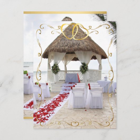 Gazebo over de uitnodiging tot het huwelijk op str (Voorkant / Achterkant)