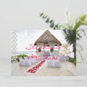 Gazebo over de uitnodiging voor het huwelijk (Staand voorkant)