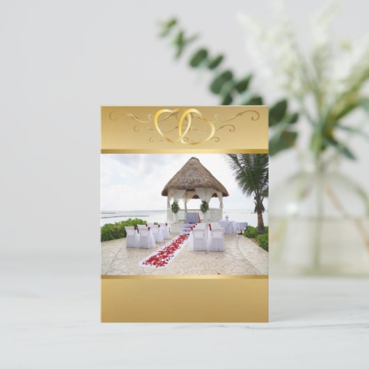 Gazebo over de uitnodiging voor het huwelijk op st (Staand voorkant)