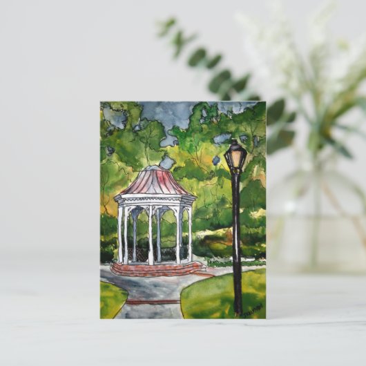 gazebo waterverf schilderij - natuur briefkaart (Staand voorkant)