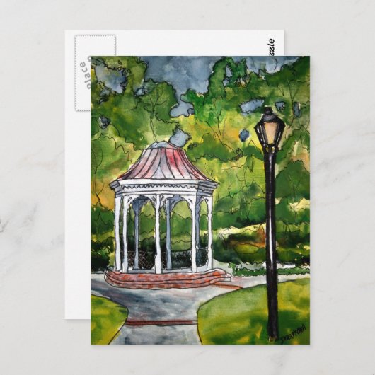 gazebo waterverf schilderij - natuur briefkaart (Voorkant / Achterkant)