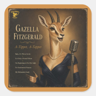 Gazella Fitzgerald Album: een Parodie Vierkante Sticker