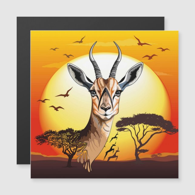 gazelle afrikaanse antilope wild dier (Voorkant / Achterkant)