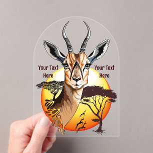 gazelle afrikaanse antilope wild dier acryl uitnodigingen