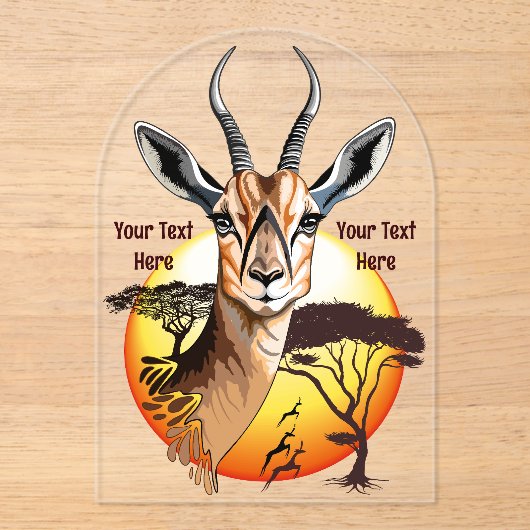 gazelle afrikaanse antilope wild dier acryl uitnodigingen (Voorkant)