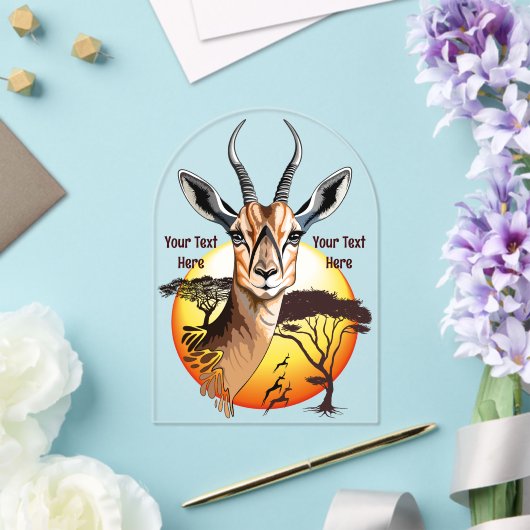gazelle afrikaanse antilope wild dier acryl uitnodigingen (Insitu (Huwelijk))