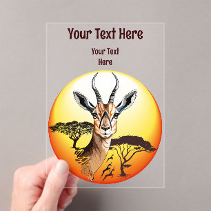 gazelle afrikaanse antilope wild dier acryl uitnodigingen