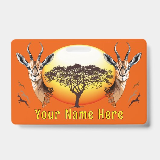Gazelle Afrikaanse Antilope Wild Dier Badge (Voorzijde)
