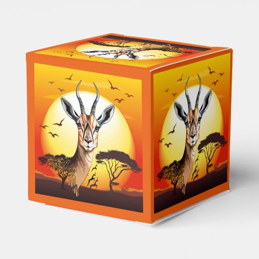 gazelle afrikaanse antilope wild dier bedankdoosjes (Achterkant)