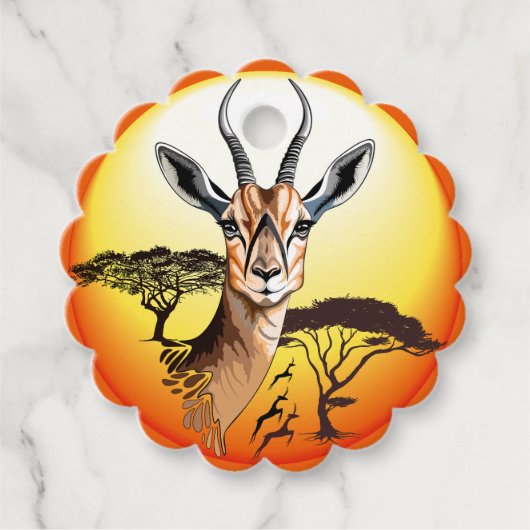 gazelle afrikaanse antilope wild dier bedankjes labels (Voorkant)