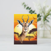 gazelle afrikaanse antilope wild dier briefkaart (Staand voorkant)