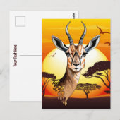 gazelle afrikaanse antilope wild dier briefkaart (Voorkant / Achterkant)