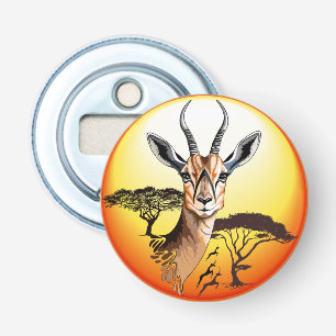 gazelle afrikaanse antilope wild dier button flesopener