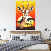 gazelle afrikaanse antilope wild dier canvas afdruk (Insitu (Slaapkamer))