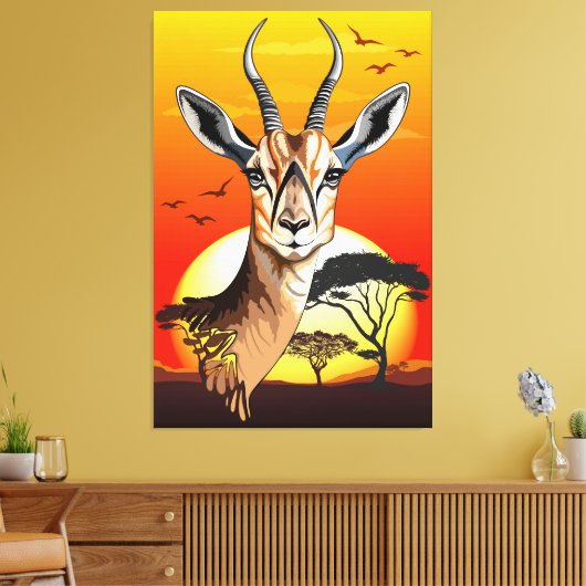gazelle afrikaanse antilope wild dier canvas afdruk (Insitu (Woonkamer))