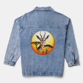 gazelle afrikaanse antilope wild dier denim jacket (Achterkant)