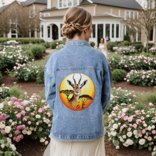 gazelle afrikaanse antilope wild dier denim jacket