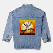 gazelle afrikaanse antilope wild dier denim jacket (Achterkant)