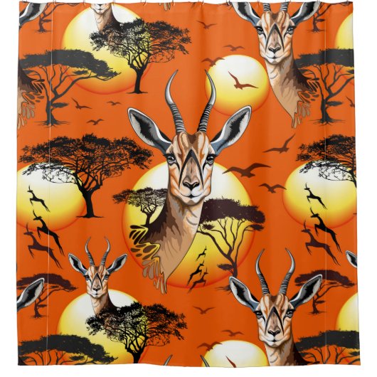 gazelle afrikaanse antilope wild dier douchegordijn (Voorkant)