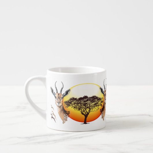 gazelle afrikaanse antilope wild dier espresso kop (Links)