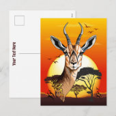 gazelle afrikaanse antilope wild dier feestdagenkaart (Voorkant / Achterkant)