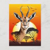 gazelle afrikaanse antilope wild dier feestdagenkaart (Voorkant)