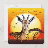 gazelle afrikaanse antilope wild dier feestdagenkaart (Voorkant)