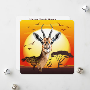 gazelle afrikaanse antilope wild dier feestdagenkaart