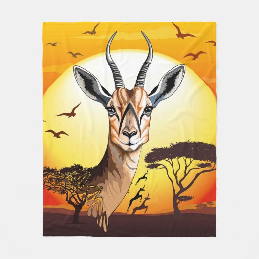 gazelle afrikaanse antilope wild dier fleece deken (Voorkant)