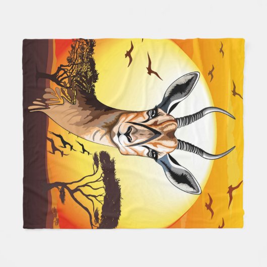gazelle afrikaanse antilope wild dier fleece deken (Voorkant (Horizontaal))