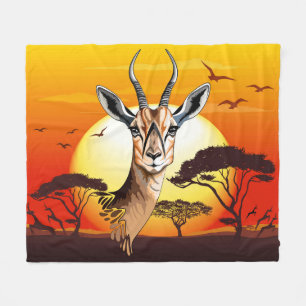gazelle afrikaanse antilope wild dier fleece deken