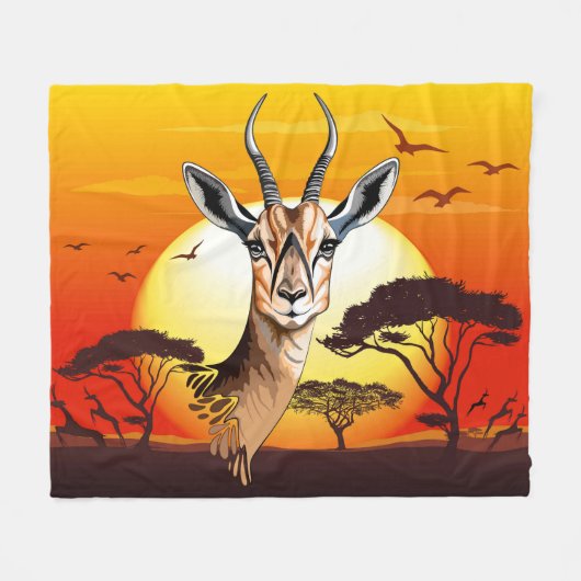 gazelle afrikaanse antilope wild dier fleece deken (Voorkant (Horizontaal))