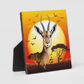 gazelle afrikaanse antilope wild dier fotoplaat (Voorkant)