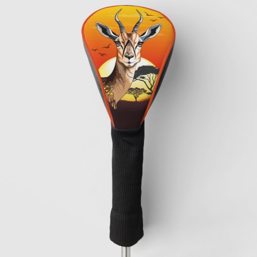 gazelle afrikaanse antilope wild dier golfheadcover (Voorkant)