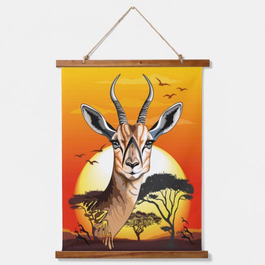 gazelle afrikaanse antilope wild dier hangend wandkleed (Voorkant)