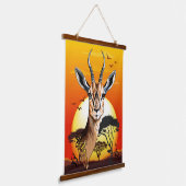 gazelle afrikaanse antilope wild dier hangend wandkleed (Gebogen)