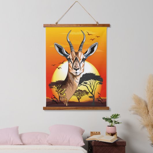 gazelle afrikaanse antilope wild dier hangend wandkleed (Slaapkamer)