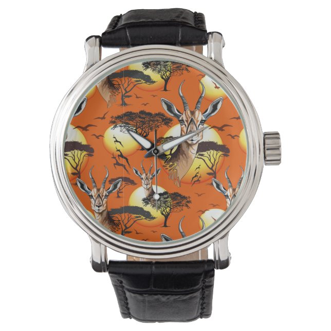 gazelle afrikaanse antilope wild dier horloge (Voorkant)