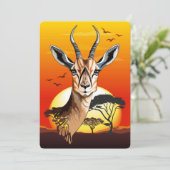 gazelle afrikaanse antilope wild dier kaart (Staand voorkant)