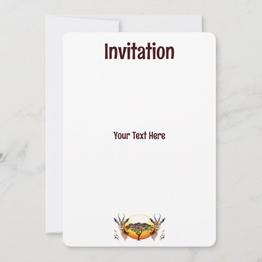 gazelle afrikaanse antilope wild dier kaart (Achterkant)