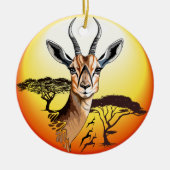 gazelle afrikaanse antilope wild dier keramisch ornament (Voorkant)