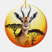 gazelle afrikaanse antilope wild dier keramisch ornament (Achterkant)