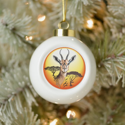 gazelle afrikaanse antilope wild dier keramische bal ornament (Boom)